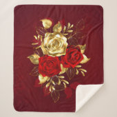 Drei Schmuckstücke Rose Sherpadecke (Vorderseite)