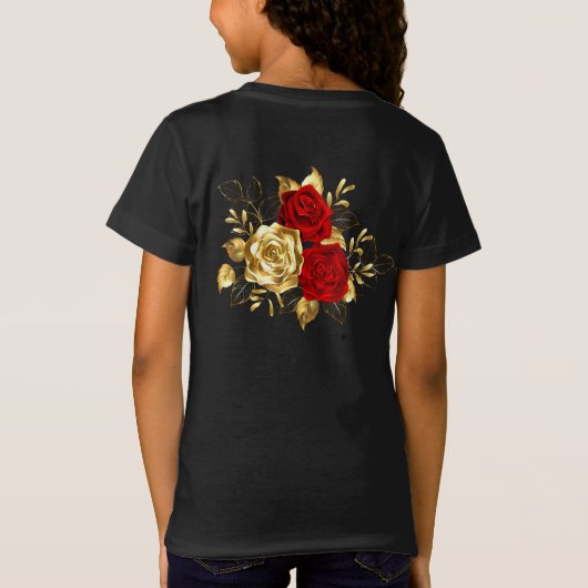 Drei Schmuckstücke Rose T-Shirt (Rückseite)