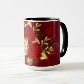 Drei Schmuckstücke Rose Tasse (VorderseiteRechts)