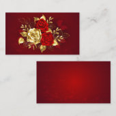 Drei Schmuckstücke Rose Terminkarte (Vorne/Hinten)