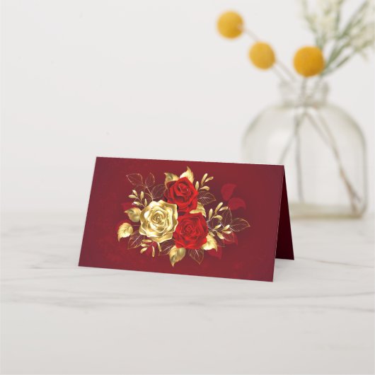 Drei Schmuckstücke Rose Terminkarte (Vorderseite)