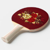 Drei Schmuckstücke Rose Tischtennis Schläger (Vorderseite)