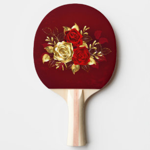 Drei Schmuckstücke Rose Tischtennis Schläger
