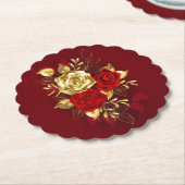 Drei Schmuckstücke Rose Untersetzer (angewinkelt)