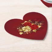 Drei Schmuckstücke Rose Untersetzer (angewinkelt)