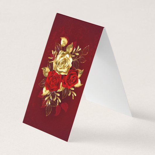 Drei Schmuckstücke Rose Visitenkarten (Vorderseite)