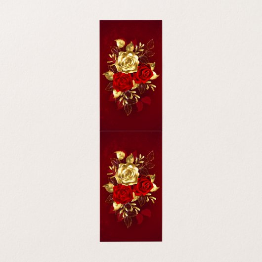 Drei Schmuckstücke Rose Visitenkarten (Außenseite Aufgefaltet)