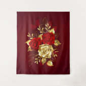 Drei Schmuckstücke Rose Wandteppich (Vorderseite)