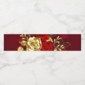 Drei Schmuckstücke Rose Wasserflaschenetikett (Einzelnes Label)