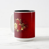 Drei Schmuckstücke Rose Zweifarbige Tasse (Vorderseite Links)