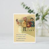 Drei schneebedeckte Mädchen, Weihnachten mit Gedic Postkarte (Stehend Vorderseite)