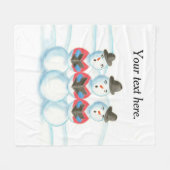 Drei Schneemänner singen, Weihnachtsschuhe Fleecedecke (Vorderseite (Horizontal))