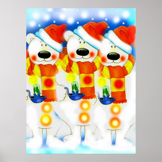 Drei Schneemänner zu Weihnachten Poster (Vorne)