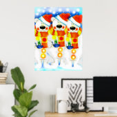 Drei Schneemänner zu Weihnachten Poster (Heimbüro)