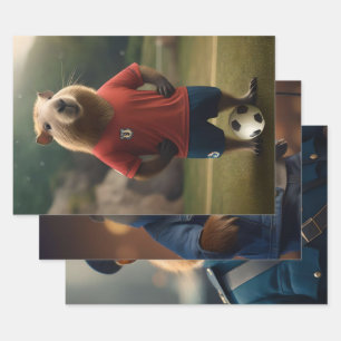 Drei schöne Capybara-Bilder, Geschenkpapier Set