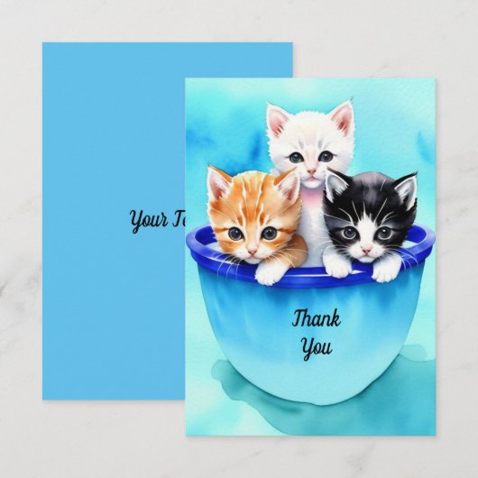 Drei schöne Kätzchen Dankeskarte (Vorne/Hinten)