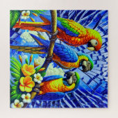 Drei schöne Papageien Puzzle (Horizontal)