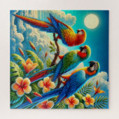 Drei schöne Papageien Puzzle (Horizontal)