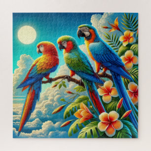 Drei schöne Papageien Puzzle