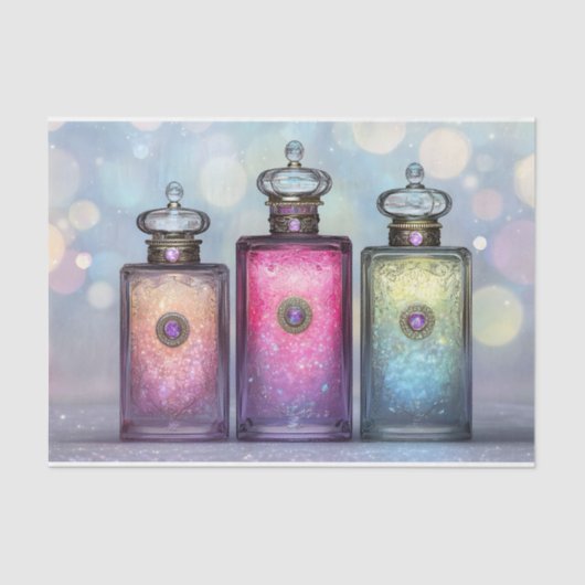 Drei schöne Parfümflaschen AF6 Decoupage Seidenpapier (Vorderseite)