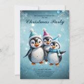 Drei schöne Pinguine Einladung (Vorderseite)