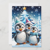 Drei schöne Pinguine Einladung (Rückseite)