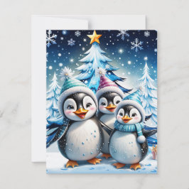 Drei schöne Pinguine Feiertagskarte