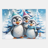 Drei schöne Pinguine Geschenkpapier Set (Vorderseite 3)