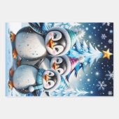 Drei schöne Pinguine Geschenkpapier Set (Vorderseite 2)