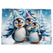 Drei schöne Pinguine Große Geschenktüte (Rückseite)