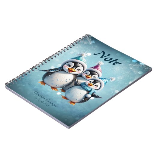 Drei schöne Pinguine Notizblock (Linke Seite)