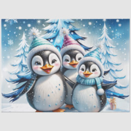 Drei schöne Pinguine Seidenpapier