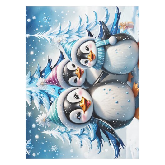 Drei schöne Pinguine Tischdecke (Vorderseite)