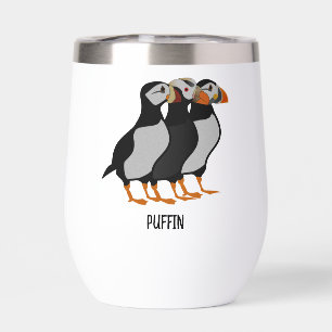 Drei schöne Puffin Stehender Cartoon