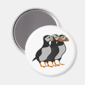 Drei schöne Puffin Stehender Cartoon Magnet (Vorderseite/Rückseite)