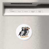 Drei schöne Puffin Stehender Cartoon Magnet (In Situ (Geschirrspüler))