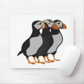 Drei schöne Puffin Stehender Cartoon Mousepad (Mit Mouse)