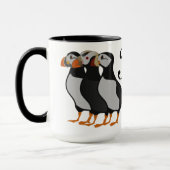 Drei schöne Puffin Stehender Cartoon Tasse (Links)