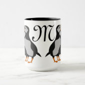 Drei schöne Puffin Stehender Cartoon Tasse (Zentrum)