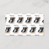 Drei schöne Puffin Stehender Cartoon Visitenkarte (Vorderseite)