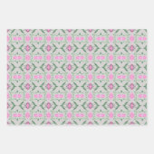 Drei schöne, rosafarbene, aufeinander abgestimmte geschenkpapier set (Vorderseite 3)