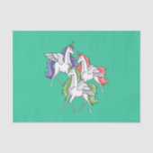 Drei schöne Unicorns. Seidenpapier (Vorderseite)