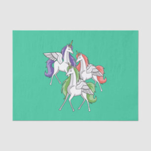 Drei schöne Unicorns. Seidenpapier