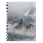 Drei schöne Wolfen im Winterschnee Notizblock (Vorderseite)