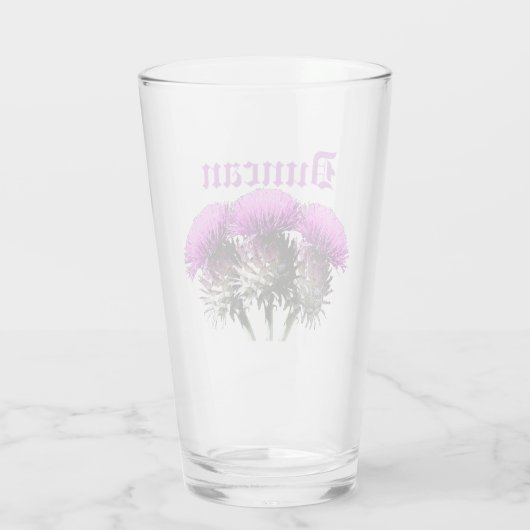 Drei schottische Disteln Glas (Rückseite)