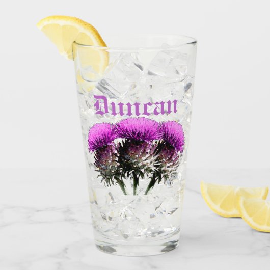 Drei schottische Disteln Glas (Vorderseite Ice)