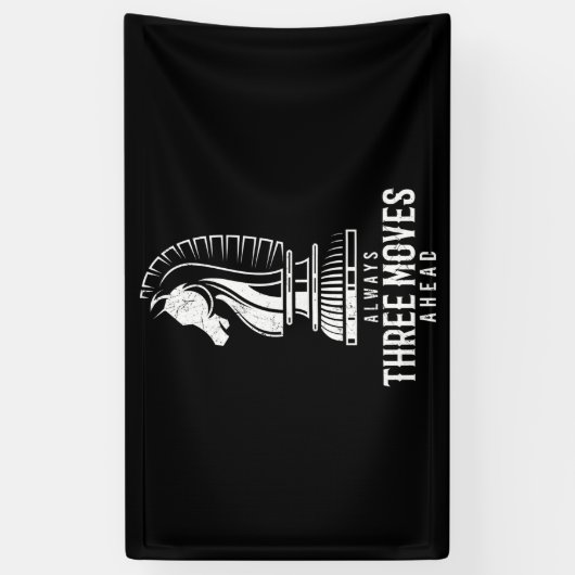 Drei Schritte voraus I Schach Matt Game Schach Stü Banner (Vertikal)