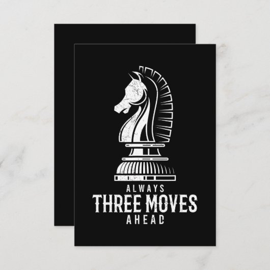 Drei Schritte voraus I Schach Matt Game Schach Stü Begleitkarte (Vorne/Hinten)