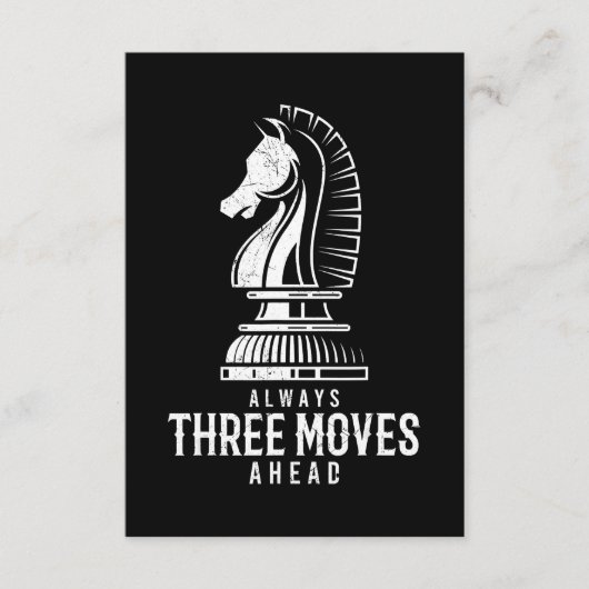 Drei Schritte voraus I Schach Matt Game Schach Stü Begleitkarte (Vorderseite)