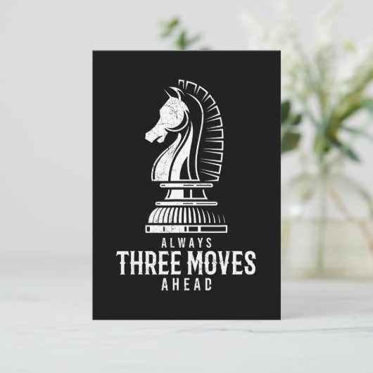 Drei Schritte voraus I Schach Matt Game Schach Stü Begleitkarte (Stehend Vorderseite)